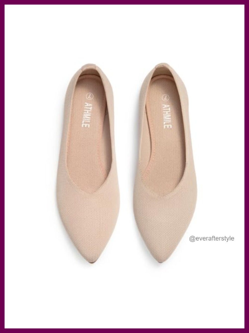 Pointed Toe Knit Ballet Flats Comfortable Washable Women's Shoes